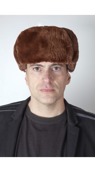 Real brown beaver Fur Russian-Style Hat Glacier Wear - Beaver Trooper Style Fur Hat For Sale main image 2