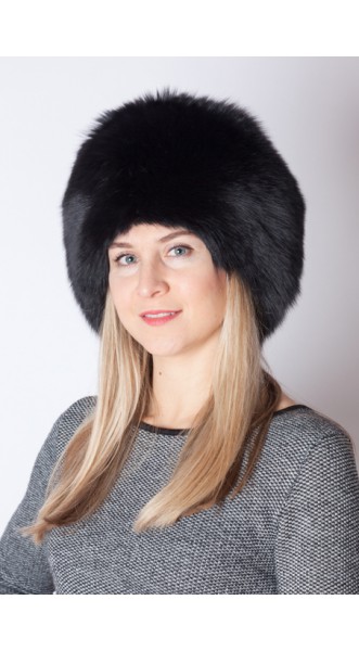 Black fox Fur hat Chapka Russe Fourrure Noir Renard Pelzmutze Piel Pelliccia 