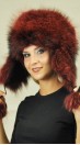 Red Raccoon fur hat Ushanka