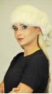 Scandinavian white mink fur hat - Ushanka