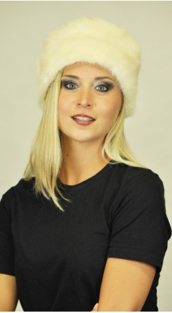 White mink fur hat classic