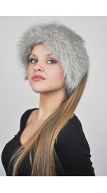 Grey fox fur headband