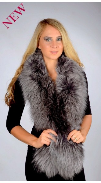 Blue Fox Fur Scarf  Real Fox Fur Scarves at Amifur Online Store