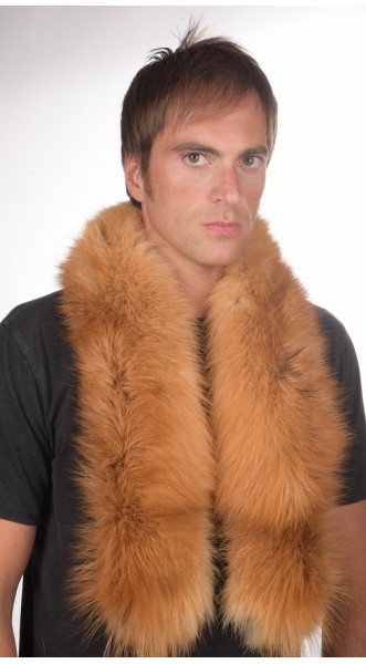 Men's golden fox fur scarf