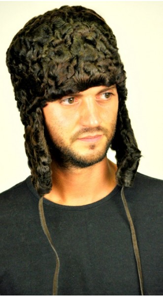 Karakul Fur Hat Ushanka Brown | Men's 