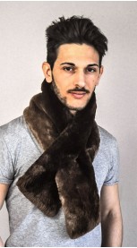 Beaver fur scarf - Dark brown