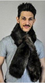 Polecat fur scarf -Dark