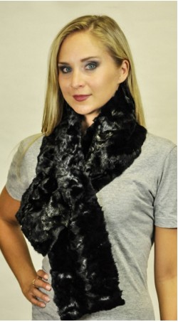 Mink fur scarf - Created with black mink fur remnants