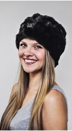 Mink fur hat - Created with black mink fur remnants