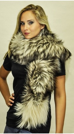 Arctic platinum fox fur scarf