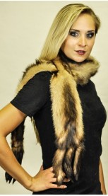 Polecat fur scarf with tails